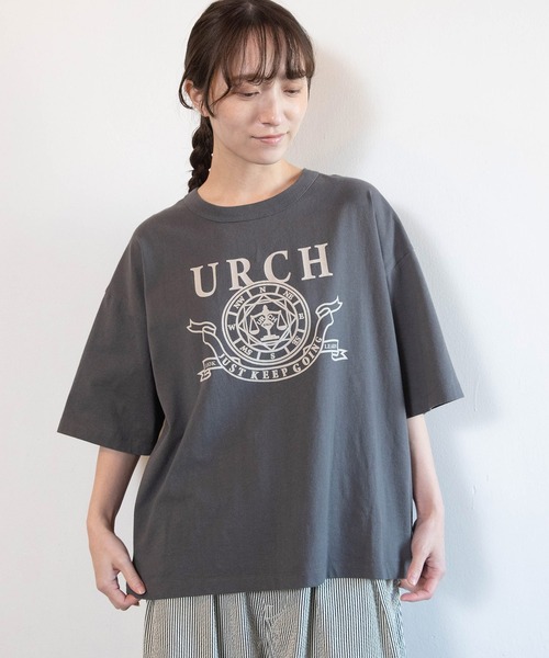 URCH RNA（アーチ アールエヌエー）の「M2604 マエニムカッテススムプリント半T（Tシャツ/カットソー・レディース・グレー/オリーブ/アイボリー・FREE）」の5枚目の写真