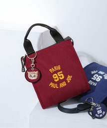 PAUL&JOE（ポールアンドジョー）の「【PAUL & JOE ACCESSOIRES /ポール アンド ジョー アクセソワ 】 95 EMBROIDERY BAG 刺繍チャーム付きランチトート（トートバッグ）」