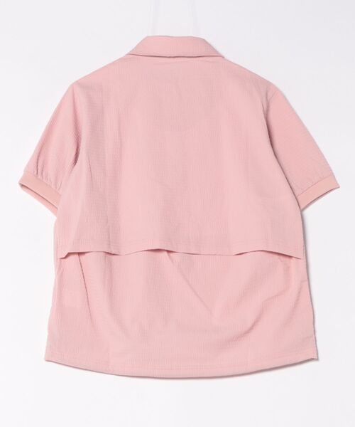marie claire(マリ・クレール)の「【marie claire:マリ.クレール】レディース半袖サッカー素材シャツ ゴルフ(シャツ/ブラウス・レディース・グレー/ピンク/ネイビー・X-LARGE/XX-LARGE/MEDIUM/LARGE)」の4枚目の写真
