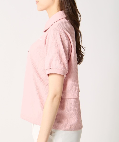 marie claire(マリ・クレール)の「【marie claire:マリ.クレール】レディース半袖サッカー素材シャツ ゴルフ(シャツ/ブラウス・レディース・グレー/ピンク/ネイビー・X-LARGE/XX-LARGE/MEDIUM/LARGE)」の15枚目の写真