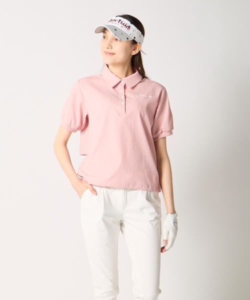 marie claire(マリ・クレール)の「【marie claire:マリ.クレール】レディース半袖サッカー素材シャツ ゴルフ(シャツ/ブラウス・レディース・グレー/ピンク/ネイビー・X-LARGE/XX-LARGE/MEDIUM/LARGE)」の10枚目の写真