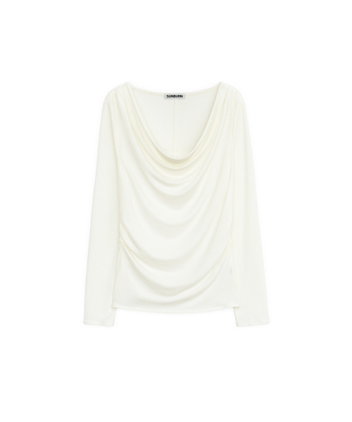 SUNBURNPROJECT（サンバーンプロジェクト）の「COWL NECK LONG SLEEVE TOP, IVORY（Tシャツ/カットソー・レディース・その他・FREE）」の2枚目の写真