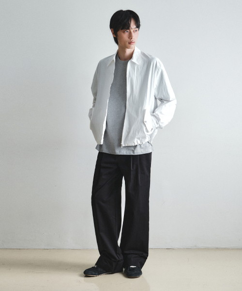 WEDNESDAY OASIS(ウェンズデーオアシス)の「ソフトスイングコットンジャケット_IVORY(W26OT03)(ナイロンジャケット・メンズ・アイボリー・MEDIUM/LARGE)」の2枚目の写真