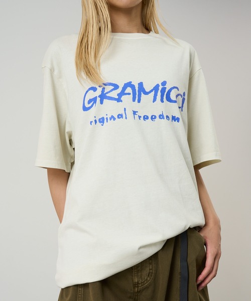 Gramicci(グラミチ)の「FREEDOM TEE PIGMENT DYED / フリーダムTシャツ ピグメントダイ Gramicci グラミチ(Tシャツ/カットソー・メンズ・イエロー/レッド/ナチュラル・S/M/L/XL/XXL)」の2枚目の写真