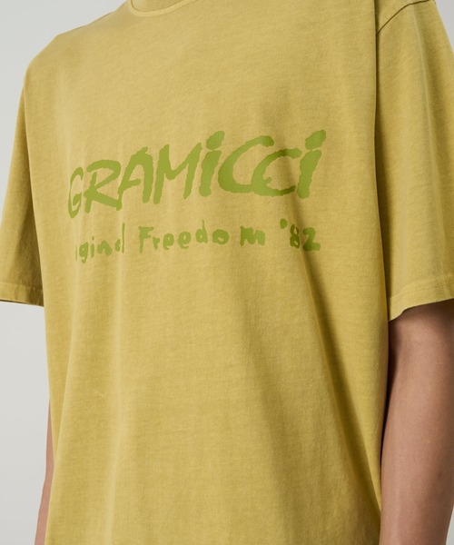 Gramicci(グラミチ)の「FREEDOM TEE PIGMENT DYED / フリーダムTシャツ ピグメントダイ Gramicci グラミチ(Tシャツ/カットソー・メンズ・イエロー/レッド/ナチュラル・S/M/L/XL/XXL)」の1枚目の写真