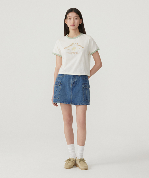 COVERNAT WOMAN（カバーナットウーマン）の「ウーマンサマーグラフィックリンガーTシャツアイボリー（Tシャツ/カットソー・レディース・その他・WS/WM）」の6枚目の写真