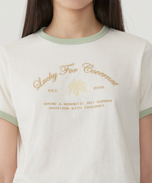 COVERNAT WOMAN（カバーナットウーマン）の「ウーマンサマーグラフィックリンガーTシャツアイボリー（Tシャツ/カットソー・レディース・その他・WS/WM）」の9枚目の写真