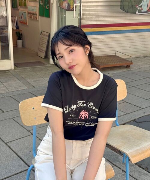 COVERNAT WOMAN（カバーナットウーマン）の「ウーマンサマーグラフィックリンガーTシャツアイボリー（Tシャツ/カットソー・レディース・その他・WS/WM）」の15枚目の写真