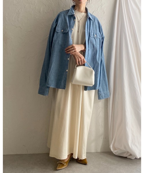 She's Closet(シーズクローゼット)の「長袖 オーバーサイズ ドルマンスリーブ ボリューム ロングTシャツワンピース(ワンピース・レディース・アイボリー/ブラック/杢グレー・FREE)」の21枚目の写真