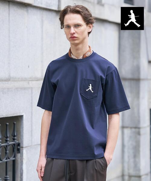 TAKEO KIKUCHI(タケオキクチ)の「【BOWLER HAT LABEL】アイスクリアコットンボーラーハットウォーカー 半袖ポケT(Tシャツ/カットソー・メンズ・ホワイト/ピンク系/ネイビー/ブラック/ブラウン系その他・02/03/04)」の4枚目の写真