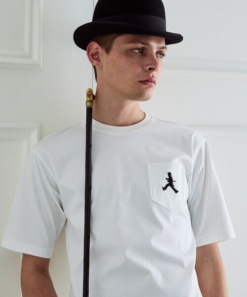 TAKEO KIKUCHI(タケオキクチ)の「【BOWLER HAT LABEL】アイスクリアコットンボーラーハットウォーカー 半袖ポケT(Tシャツ/カットソー・メンズ・ホワイト/ピンク系/ネイビー/ブラック/ブラウン系その他・02/03/04)」の9枚目の写真