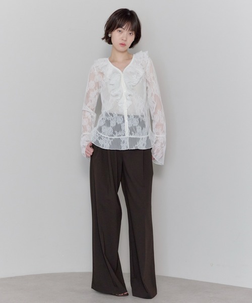 leimn(レイムン)の「Vネックレースラッフルブラウス(シャツ/ブラウス・レディース・ホワイト・FREE)」の13枚目の写真