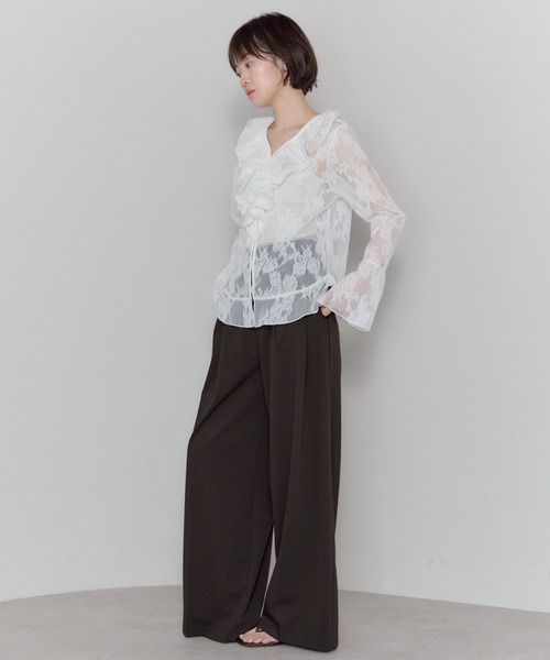 leimn(レイムン)の「Vネックレースラッフルブラウス(シャツ/ブラウス・レディース・ホワイト・FREE)」の15枚目の写真