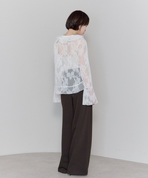 leimn(レイムン)の「Vネックレースラッフルブラウス(シャツ/ブラウス・レディース・ホワイト・FREE)」の16枚目の写真