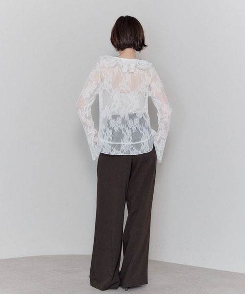 leimn(レイムン)の「Vネックレースラッフルブラウス(シャツ/ブラウス・レディース・ホワイト・FREE)」の17枚目の写真