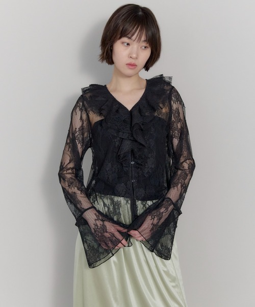 leimn(レイムン)の「Vネックレースラッフルブラウス(シャツ/ブラウス・レディース・ホワイト・FREE)」の22枚目の写真