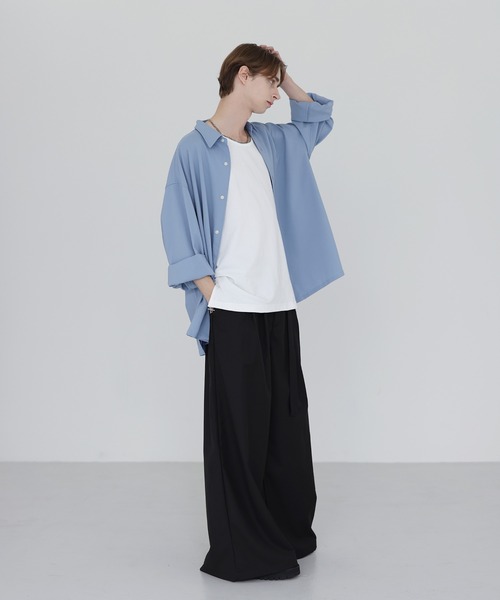 SOCCE（ソーシー）の「ベルテッドTRワイドスラックス（スラックス・メンズ・ブラック/グレイッシュベージュ/グレー/チャコール・S/M/L/XL）」の13枚目の写真