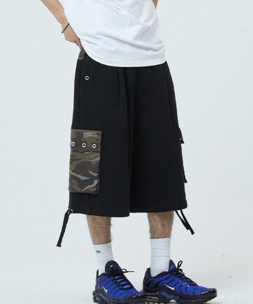 MAHAGRID(マハグリッド)の「『mahagrid/マハグリッド』BERMUDA CAMO CARGO SWEATSHORT/バミューダ カモカーゴ スウェット パンツ(スウェットパンツ・レディース・グレー/ブラック・L)」の1枚目の写真