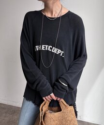 【セットアップ可能】ワッフル編みロゴプリントニット