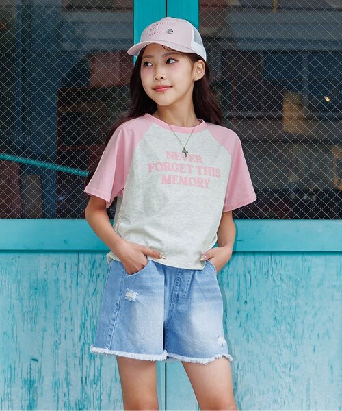 algy(アルジー)の「おそろにしたいロゴTシャツ(Tシャツ/カットソー・キッズ・イエロー/レッド/ピンク/サックスブルー/ブラック・160/150/140/130/120)」の4枚目の写真