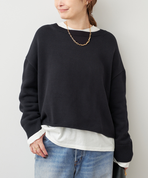 Deuxieme Classe（ドゥーズィエムクラス）の「Beauty プルオーバー（ニット/セーター・レディース・ベージュ/ネイビー・FREE）」の2枚目の写真