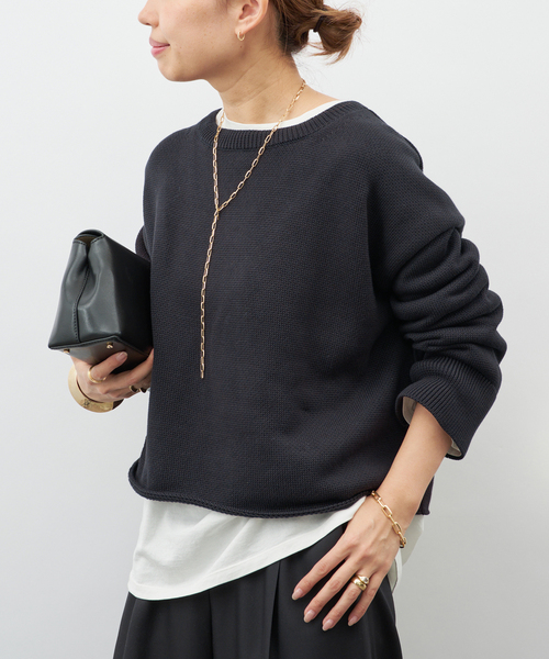 Deuxieme Classe（ドゥーズィエムクラス）の「Beauty プルオーバー（ニット/セーター・レディース・ベージュ/ネイビー・FREE）」の5枚目の写真