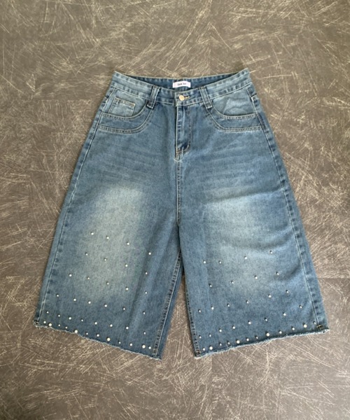 link lot(リンクロット)の「パール付きカットオフバギーデニム(デニムパンツ・メンズ・ブルー・M/L)」の9枚目の写真