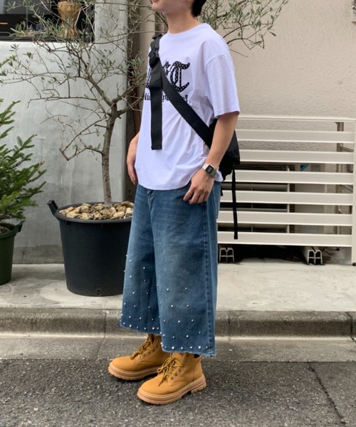 link lot(リンクロット)の「パール付きカットオフバギーデニム(デニムパンツ・メンズ・ブルー・M/L)」の14枚目の写真