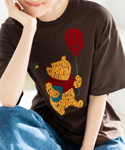 Disney（ディズニー）の「＜Ｄｉｓｎｅｙ＞【プー】綿混素材ゆるっとＴシャツ（Tシャツ/カットソー・レディース・ブラウン系・MEDIUM/XX-LARGE/LARGE/X-LARGE）」の7枚目の写真