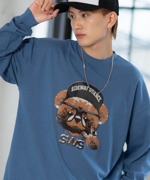 En serio TOKYO(エンソリオトーキョー)の「【SIDEWAYSTANCE】チーズベア長袖Tシャツ 70427(Tシャツ/カットソー・メンズ・ホワイト/ダークブルー/ブラック・SMALL/MEDIUM/X-LARGE/LARGE)」の3枚目の写真