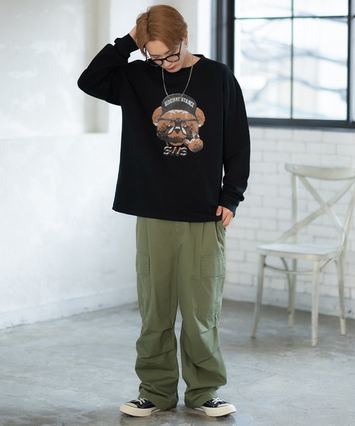 En serio TOKYO(エンソリオトーキョー)の「【SIDEWAYSTANCE】チーズベア長袖Tシャツ 70427(Tシャツ/カットソー・メンズ・ホワイト/ダークブルー/ブラック・SMALL/MEDIUM/X-LARGE/LARGE)」の12枚目の写真