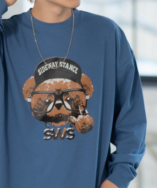 En serio TOKYO(エンソリオトーキョー)の「【SIDEWAYSTANCE】チーズベア長袖Tシャツ 70427(Tシャツ/カットソー・メンズ・ホワイト/ダークブルー/ブラック・SMALL/MEDIUM/X-LARGE/LARGE)」の9枚目の写真