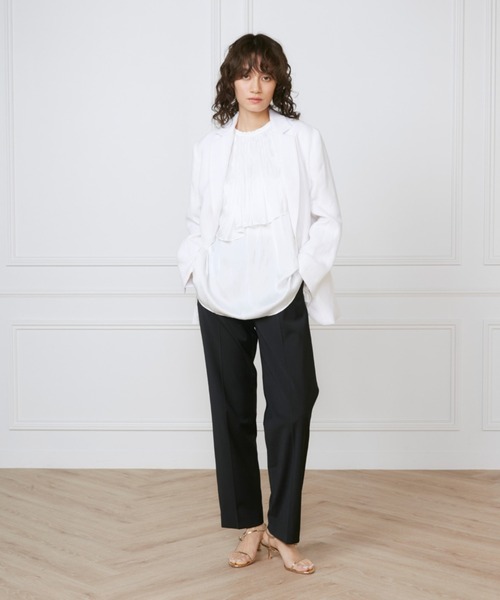 INED(イネド)の「サテンヴィンテージ ケープカラーブラウス《la veille by SUPERIOR CLOSET》(シャツ/ブラウス・レディース・ブラック/オフホワイト・9号)」の8枚目の写真