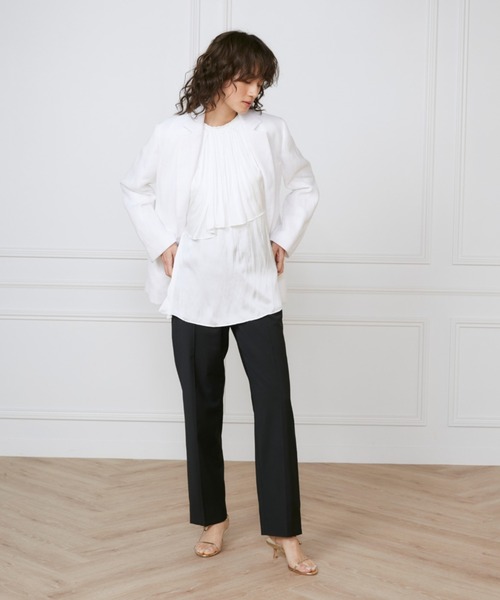 INED(イネド)の「サテンヴィンテージ ケープカラーブラウス《la veille by SUPERIOR CLOSET》(シャツ/ブラウス・レディース・ブラック/オフホワイト・9号)」の9枚目の写真