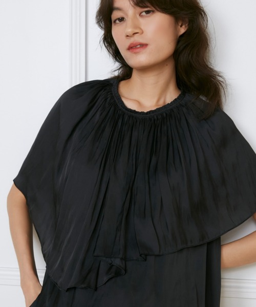 INED(イネド)の「サテンヴィンテージ ケープカラーブラウス《la veille by SUPERIOR CLOSET》(シャツ/ブラウス・レディース・ブラック/オフホワイト・9号)」の13枚目の写真