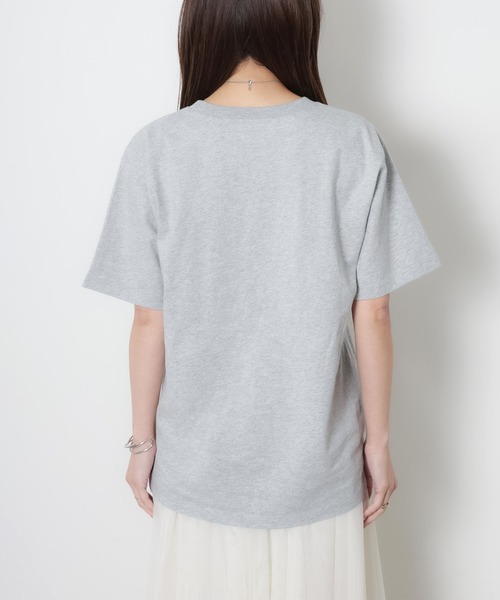 Riberry(リベリー)の「レースデザイン発砲プリント半袖Tシャツ(Tシャツ/カットソー・レディース・チャコールグレー/杢グレー/アイボリー/ベージュ・FREE)」の9枚目の写真