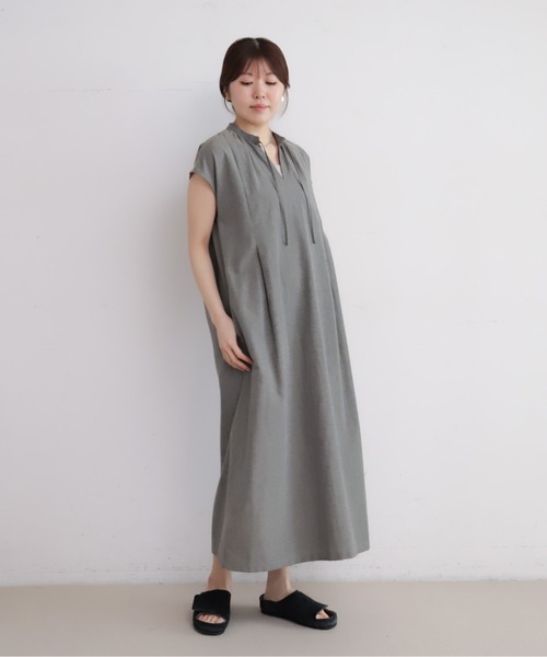 NOMBRE IMPAIR(ノンブルアンペール)の「TCキャンバス フレンチワンピース(ワンピース・レディース・グレー/ネイビー/ライトグリーン・FREE)」の5枚目の写真