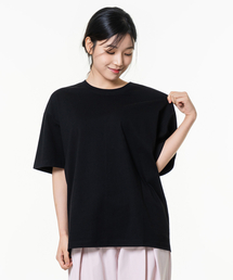 オーバーサイズソロナクーリング機能性バックカット無地半袖Tシャツブラック