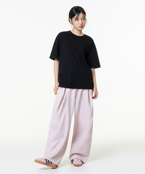 MOZMOZ(モズモズ)の「オーバーサイズソロナクーリング機能性バックカット無地半袖Tシャツブラック(Tシャツ/カットソー・レディース・その他・M/XL/XXL)」の2枚目の写真