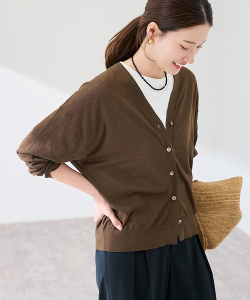 FRAMeWORK(フレームワーク)の「シルク混綿麻シアーVネックカーディガン(カーディガン/ボレロ・レディース・ブルー/ブラック/ブラウン・FREE)」の16枚目の写真