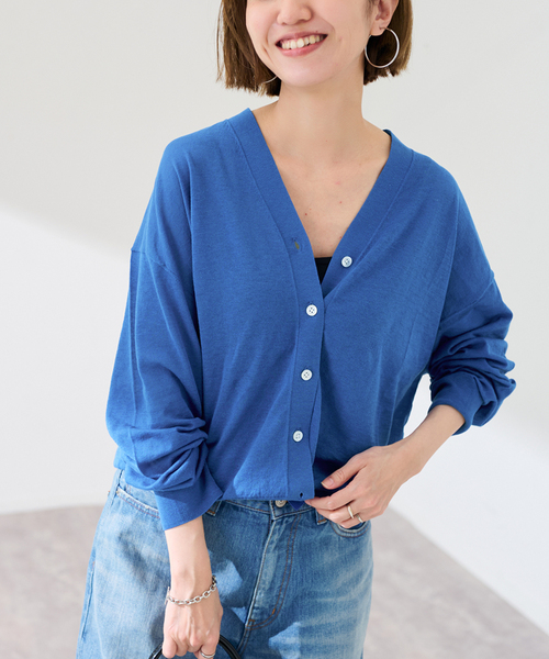 FRAMeWORK(フレームワーク)の「シルク混綿麻シアーVネックカーディガン(カーディガン/ボレロ・レディース・ブルー/ブラック/ブラウン・FREE)」の22枚目の写真