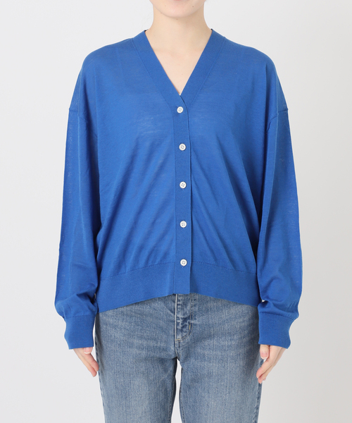 FRAMeWORK（フレームワーク）の「≪洗える≫シルク混綿麻シアーVネックカーディガン（カーディガン/ボレロ・レディース・ブルー/ブラック/ブラウン・FREE）」の11枚目の写真