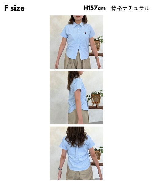 U.S. POLO ASSN.(ユーエスポロアッスン)の「シアサッカーミニシャツ(シャツ/ブラウス・レディース・イエロー/ネイビー/ホワイト/ブルー・FREE)」の6枚目の写真