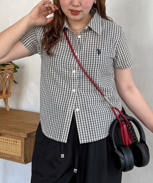 U.S. POLO ASSN.(ユーエスポロアッスン)の「シアサッカーミニシャツ(シャツ/ブラウス・レディース・イエロー/ネイビー/ホワイト/ブルー・FREE)」の8枚目の写真