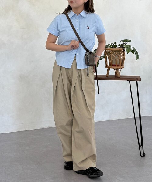 U.S. POLO ASSN.(ユーエスポロアッスン)の「シアサッカーミニシャツ(シャツ/ブラウス・レディース・イエロー/ネイビー/ホワイト/ブルー・FREE)」の17枚目の写真
