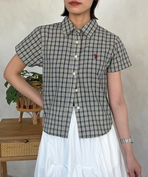 U.S. POLO ASSN.(ユーエスポロアッスン)の「シアサッカーミニシャツ(シャツ/ブラウス・レディース・イエロー/ネイビー/ホワイト/ブルー・FREE)」の19枚目の写真