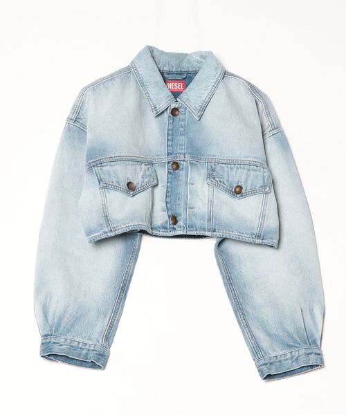 DIESEL(ディーゼル)の「ウィメンズ デニムジャケット DE-MALLEY-S(デニムジャケット・レディース・ライトインディゴブルー・X-SMALL/SMALL/MEDIUM/LARGE)」の1枚目の写真