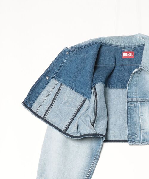 DIESEL(ディーゼル)の「ウィメンズ デニムジャケット DE-MALLEY-S(デニムジャケット・レディース・ライトインディゴブルー・X-SMALL/SMALL/MEDIUM/LARGE)」の3枚目の写真