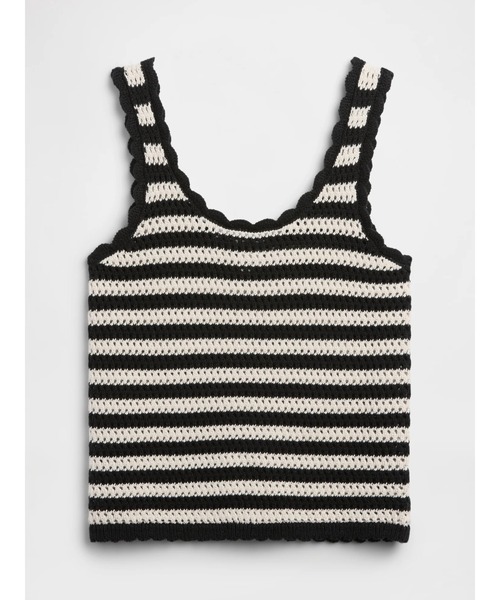 GAP(ギャップ)の「クロシェ スクープネック タンクトップ(ニット/セーター・レディース・ネイビー/ホワイト系その他/バーガンディー/ブラック×ホワイト・S/XS/XXS/XL/L/M)」の5枚目の写真