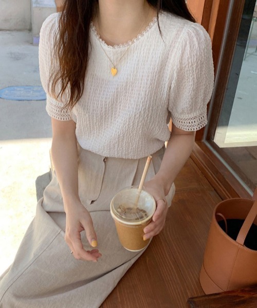 SallyLunn(サリーラン)の「スカラップレースネックトップス(Tシャツ/カットソー・レディース・ホワイト・LARGE/MEDIUM/X-LARGE)」の10枚目の写真